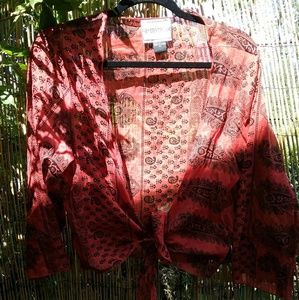 100% Cotton Silver Stream Boho Wrap Top